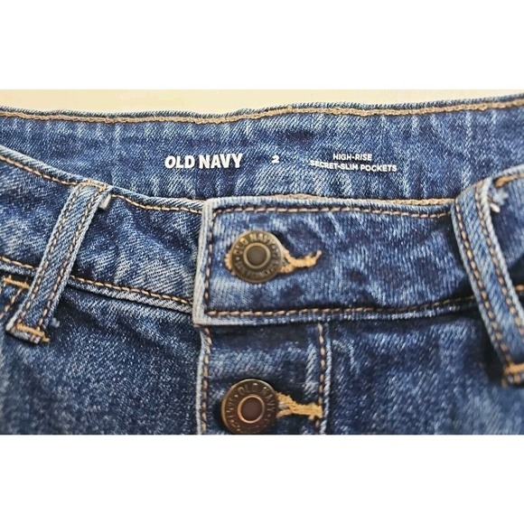 Old Navy ~Woman Size 2~ Blue Denim Jean High-Rise Button Down Mini Skirt. - Picture 9 of 9